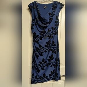 Ronni Nicole Black Velvet And Blue Dress